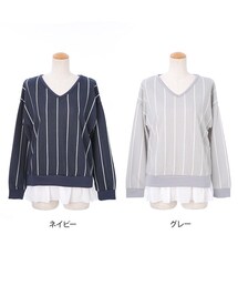 select shop CLOSET | レイヤード風ストライププルオーバー(スウェット)