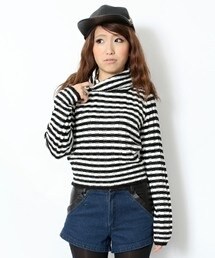 WEGO | WEGO/ハイネックボーダーショートニット(ニット/セーター)