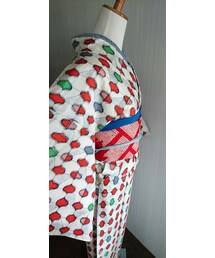 赤い絞りの帯(浴衣)