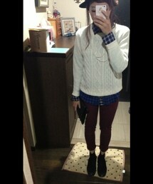 LOWRYS FARM | バーガンディースキニーパンツ(その他パンツ)