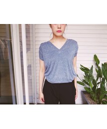 ISABEL MARANT | Vネックショルダーピンカットソー(Tシャツ/カットソー)