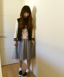 Mila Owen | ネイビー✖️ホワイトスタジャン♡(スタジャン)