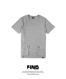 FIND | FIND U-Neck 軍式口袋Tee-素雅灰(Tシャツ/カットソー)