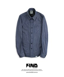 FIND | FIND F120216 經典小領襯衫-丹寧版本(シャツ/ブラウス)