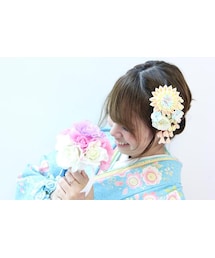 ふりそでMODE×LARME掲載　つまみ細工髪飾り(その他ヘアアクセサリー)