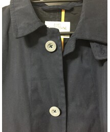 coen | coenのネイビーステンカラーコートをセールで3,000円ほどでゲットしたので、グレーのボタンに替えてリメイク！(ステンカラーコート)