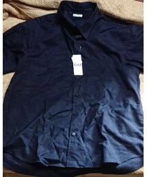 GU | リネンブレンド半袖シャツ/XL(シャツ/ブラウス)