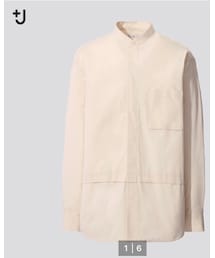 UNIQLO | (＋J)オーバーサイズスタンドカラー／M(シャツ/ブラウス)