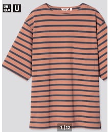 UNIQLO | ボーダーボートネックT／L(Tシャツ/カットソー)