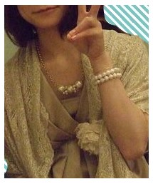 ADAM ET ROPE' | 大粒パールビシューネックレス(ネックレス)