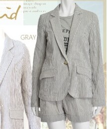 Ungrid | ストライプリンクルJK(セットアップ)