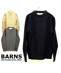 シェットランドワッフルニット【BARNS】(ニット/セーター)
