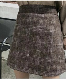INDIVIDUAL | 毛呢格紋裙(スカート)