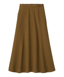 GU | リネンブレンドフレアロングスカートSサイズ　390円になってたから買ったらポケットもあるしシルエット綺麗だし凄くいい！(スカート)