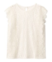 GU | レースデザインT(Tシャツ/カットソー)