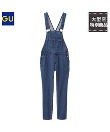 GU | 春の大人気商品を再生産！ロングシーズン活躍する人気商品のサロペットです。デニム素材の合わせやすいアイテム。Tシャツ、チェックシャツと合わせカジュアルに着こなして。(サロペット/オーバーオール)