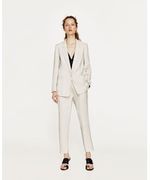 ZARA | ZARA リラックスフィットアンクルパンツ ストーン　XS(その他パンツ)