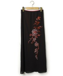 VIVIENNE TAM | ヴィヴィアンタム  VIVIENNE TAM  刺繍ロングスカートブラック/サイズ:1(スカート)