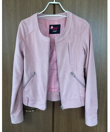 LDS | ノーカラースウェードJK / ダスティピンク(ジャケット/アウター)