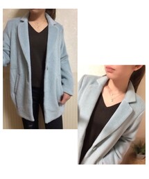 no brand | コクーンシャギーブルゾン / ダスティブルー(ジャケット/アウター)