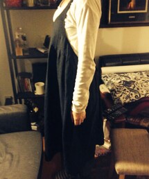 古着 リネンジャンパースカート(ワンピース)