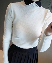 minsshop | ポルカネックラインニット (2-color)(ニット/セーター)