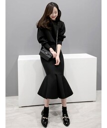 minsshop | 【トップス+スカートSET】マーメードネオプレーンツーピース(セットアップ)