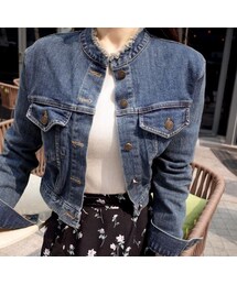 minsshop | SPRING★クロップデニムジャケット(デニムジャケット)