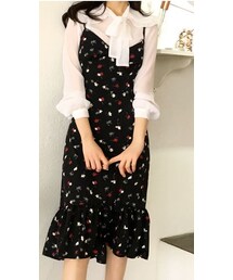 minsshop | あっちこっちフラワーワンピース(ワンピース)
