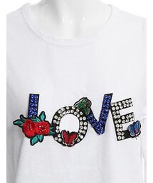 minsshop | LOVEビーズTシャツ(Tシャツ/カットソー)