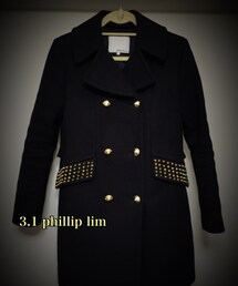 3.1 Phillip Lim | 2年前ぐらいにphillip limで購入したお気に入りコートです。ポケット部分に付いているスタッズに一目惚れ。スタッズ部分は取り外し可能なのでシンプルにも着れます。(ピーコート)