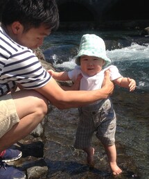 ガーゼ生地の帽子 handmade(ハット)