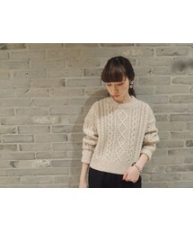 MARANT ETOILE | ウールショート丈ワイドアラン編みニット(ニット/セーター)
