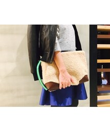 Jas M.B. | オーロラハンドル付きムートンクラッチBAG(クラッチバッグ)