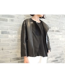 lot lamb | ノーカラーレザージャケット(ノーカラージャケット)