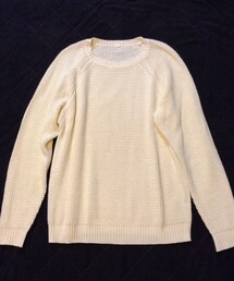 GU | ホワイト、ワッフルニット(ニット/セーター)