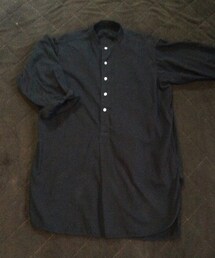 VINTAGE | ブラックのグランドファザーシャツ(シャツ/ブラウス)
