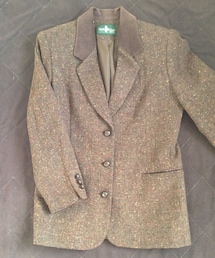 VINTAGE | ネップ混ツイード。襟がコーデュロイ。(テーラードジャケット)