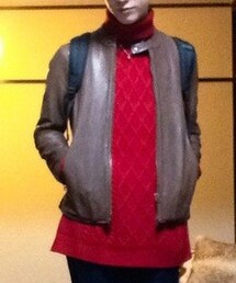 GU | 赤のタートルネックニット(ニット/セーター)