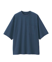 MUJI Labo | MUJI Labo 天竺編み　クルーネックドロップショルダーＴシャツ　半袖 Ｌ～ＸＬ・スモーキーブルー(Tシャツ/カットソー)