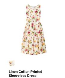 UNIQLO | Uniqlo Linen Cotton Printed Sleeveless Dress(ワンピース)