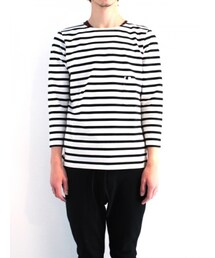 FACTOTUM | プレミア高密度コットンボーダーボートネック(Tシャツ/カットソー)