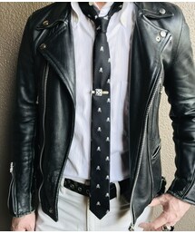 The DUFFER of ST.GEORGE | ドクロ小紋ナロータイ(ネクタイ)
