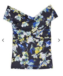 MURUA | 【FEMININE】スプレッドフラワーフロントカシュクールTOP(Tシャツ/カットソー)