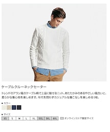 UNIQLO | ケーブルクルーネックセーター(ニット/セーター)