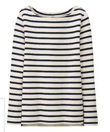 UNIQLO | ボーダーボートネックＴ(Tシャツ/カットソー)