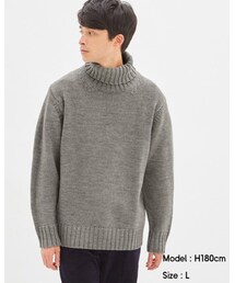 GU | ローゲージタートルネックセーター(長袖)(ニット/セーター)