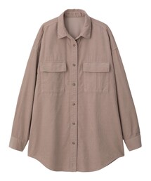 GU | コーデュロイオーバーサイズシャツ(長袖)Q+E (シャツ/ブラウス)