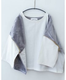 michirico | boa cut and sew  beige&grey(Tシャツ/カットソー)