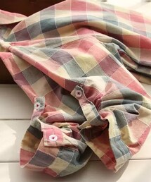 阳光与沙滩 | 七分袖长款格子衬衣(シャツ/ブラウス)